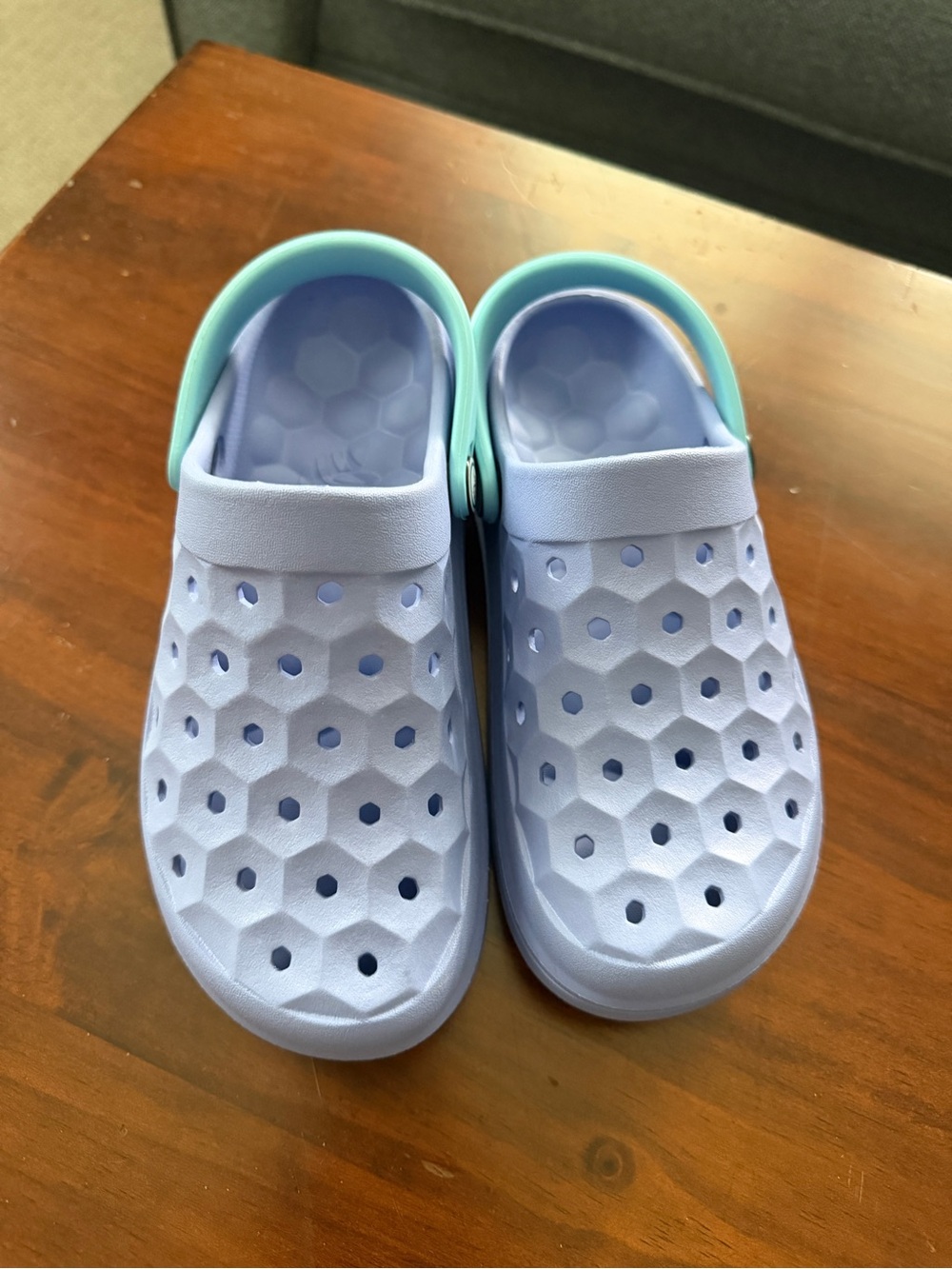 Joybees Light Blue Slip-On Clog with Aqua Heel Strap